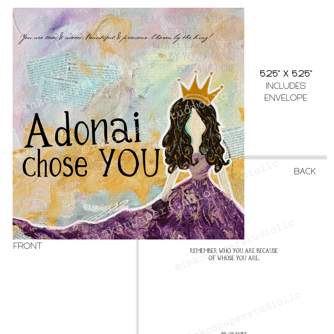 Adonai Chose You Notecard + Frameable Art